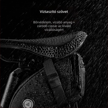 Kerékpár nyeregtáska, nagy kapacitású, EVA+PUB szénszálas anyag, 1,9 L, modell ASSSD5542, béléssel