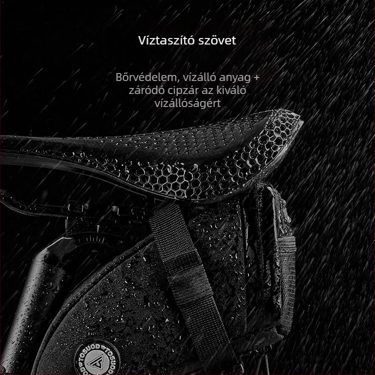 Kerékpár nyeregtáska, nagy kapacitású, EVA+PUB szénszálas anyag, 1,9 L, modell ASSSD5542, béléssel