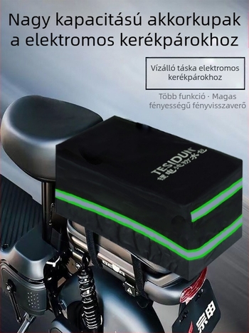 TESIDUN kerékpáros táska hátsó tároláshoz, poliészter, lítiumakkumulátor védőtok, kis modell, kapacitás 8, béléssel