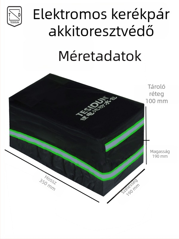 TESIDUN kerékpáros táska hátsó tároláshoz, poliészter, lítiumakkumulátor védőtok, kis modell, kapacitás 8, béléssel