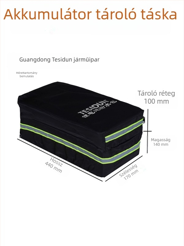 TESIDUN kerékpáros táska hátsó tároláshoz, poliészter, lítiumakkumulátor védőtok, kis modell, kapacitás 8, béléssel