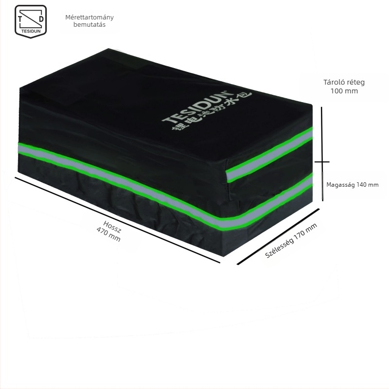 TESIDUN kerékpáros táska hátsó tároláshoz, poliészter, lítiumakkumulátor védőtok, kis modell, kapacitás 8, béléssel