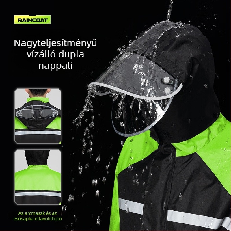 Motorkerékpáros esőponcho felnőtteknek – nehéz eső elleni védelem, egy személyes vise, logó nyomtatás lehetséges, Chun Yafang anyag, PU ragasztó vízálló