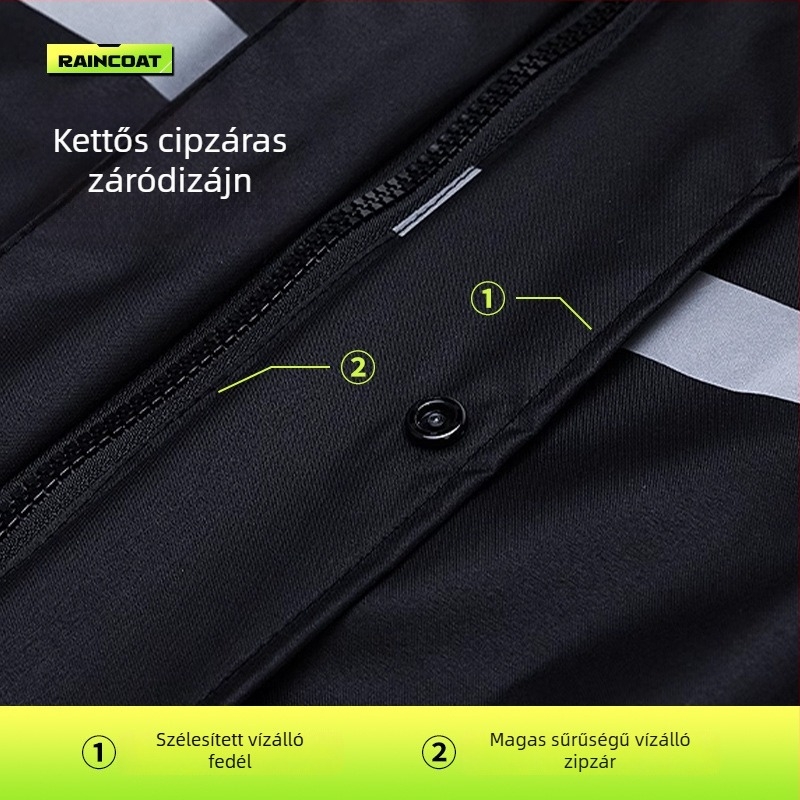 Motorkerékpáros esőponcho felnőtteknek – nehéz eső elleni védelem, egy személyes vise, logó nyomtatás lehetséges, Chun Yafang anyag, PU ragasztó vízálló