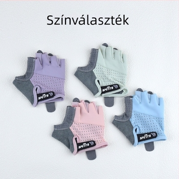 Gyerekek sportkesztyűje félujjú hegymászáshoz, csúszásmentes, kopásálló, rugalmas, légáteresztő, vékony; kültéri kerékpározáshoz, vízszintes rúdhoz és görkorcsolyázáshoz