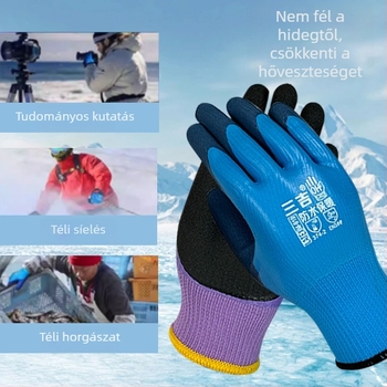 Fleece béléses téli kesztyűk, vastagított és vízálló, kopásálló, hideg elleni védelem, szúrásálló, munkavédelmi kesztyűk horgászathoz és szabadtéri lovagláshoz