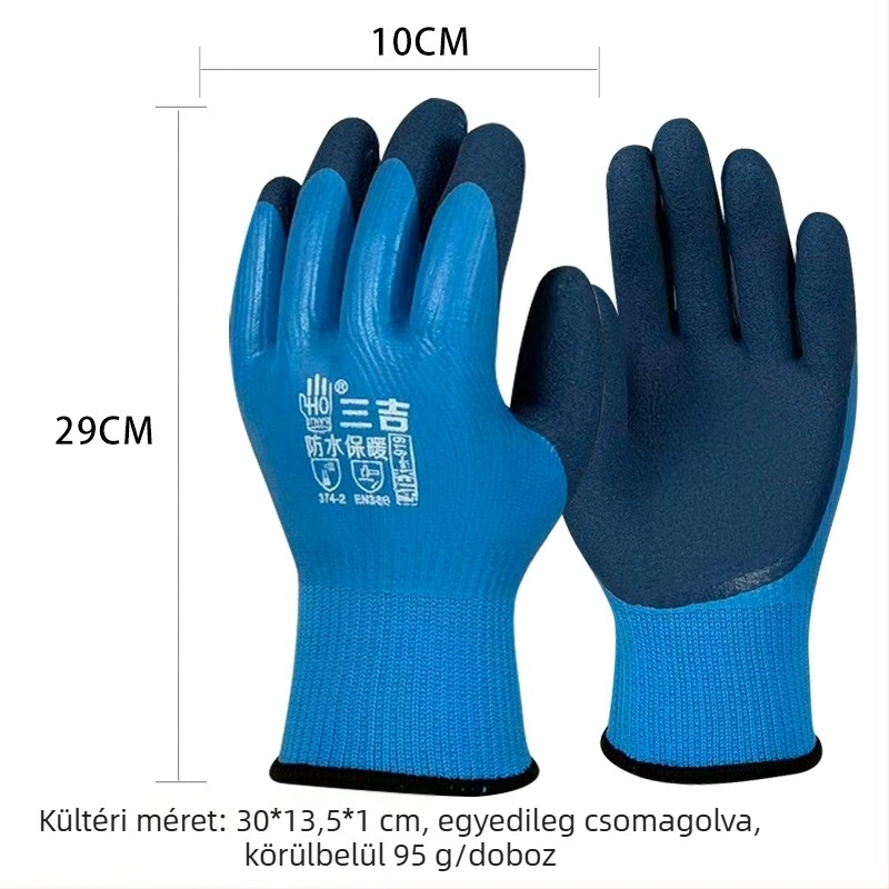 Fleece béléses téli kesztyűk, vastagított és vízálló, kopásálló, hideg elleni védelem, szúrásálló, munkavédelmi kesztyűk horgászathoz és szabadtéri lovagláshoz