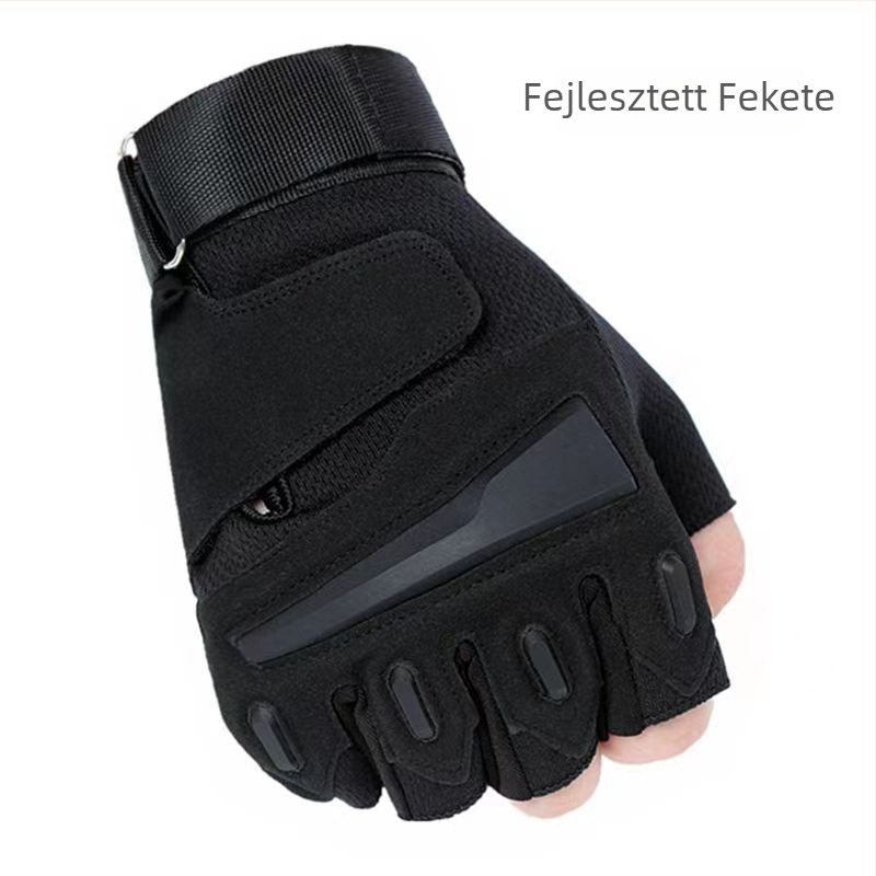 Félujjú kerékpáros kesztyűk, lélegző, csúszásmentes, felnőtt, uniszex
