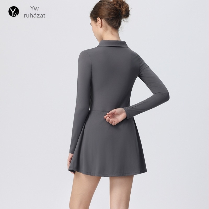 Egyrészes tenisz szoknya gyorsan száradó béléssel, LYCRA/Nylon 75%/25% keverék, bélés 75% Nylon 25% Spandex, Mintázat: Egyszínű