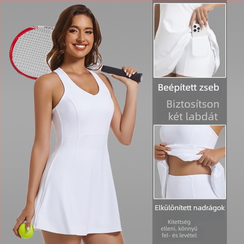 Fitnesz sportos ruha mellvéddel, ujj nélküli, egyszínű; anyag: keverék kémiai rosták; külső anyag 78% nylon, bélés 22% spandex