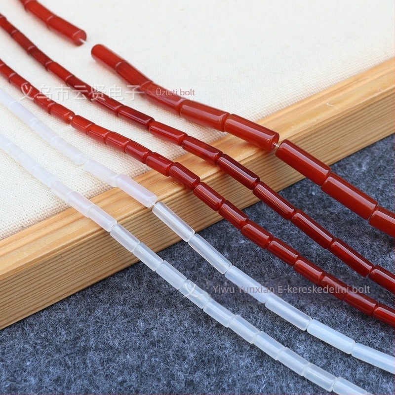 Szabad gyöngyök – természetes kő, polírozott, kerek cső alakú gyöngyök, Tavasz 2025