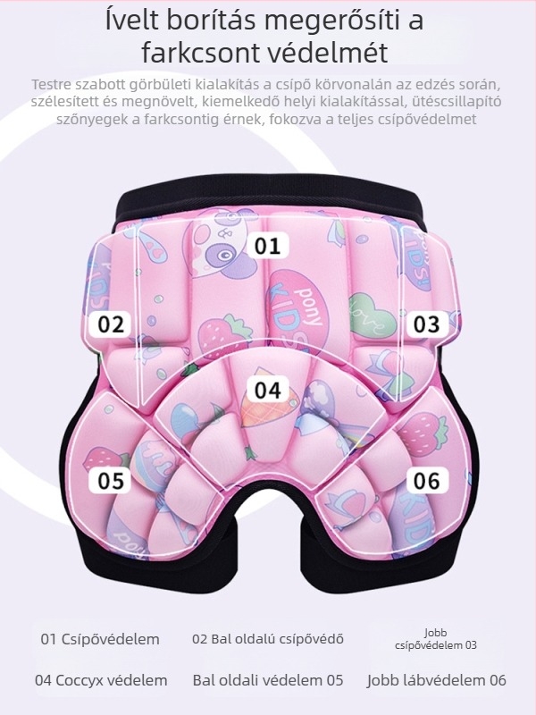 Ice Amber EVA gyermek csípővédő párnák – görkorcsolyázáshoz, Specifikáció A