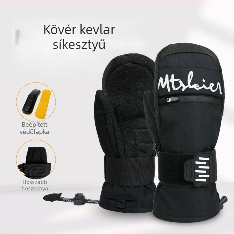 MTskier Síkesztyűk, Kevlar Kopásálló, Vízálló és Meleg, Beépített Csuklóvédőkkel, Felnőtteknek