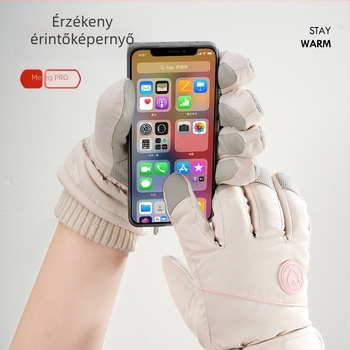 Uniszex síkesztyűk - szélálló, vízálló, csúszásmentes, érintőképernyő-kompatibilis, fleece bélés a téli kültéri kerékpározáshoz
