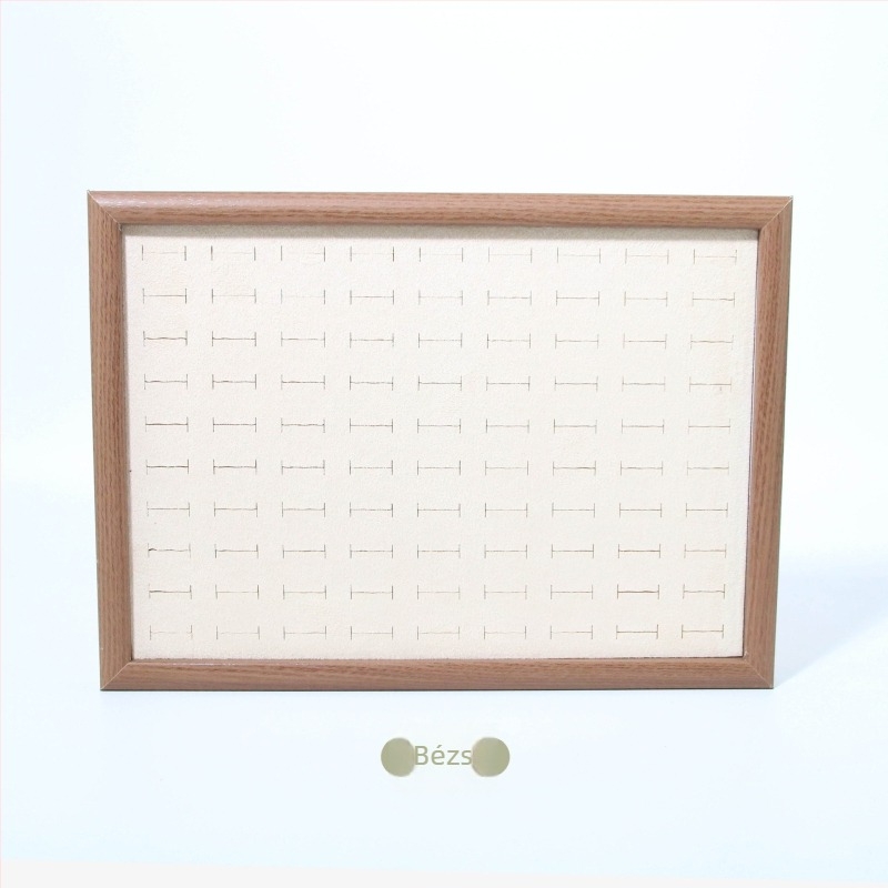 90 pozíciós gyűrűk kiállító korong – lapos ékszertartó tálca, anyag Density Board Sticker, 1 réteg, flanel burkolat, splicing szerkezet