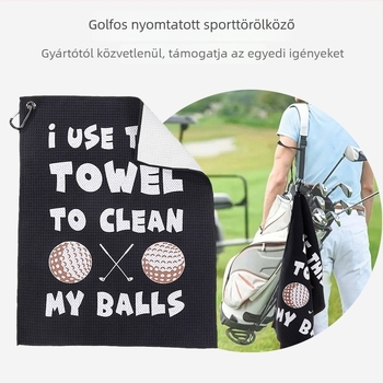 Golf sporttörölköző - mikroszálas, ananászwaffel mintázat, nyomtatott logóval, testre szabható, nedvszívás 0–5 s