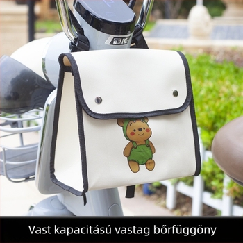 Műbőr kerékpár táska: előre elhelyezett állítható akkumulátor-zsebbel, 8L kapacitás, béléssel, multifunkciós tároló akkumulátorhoz és töltőhöz