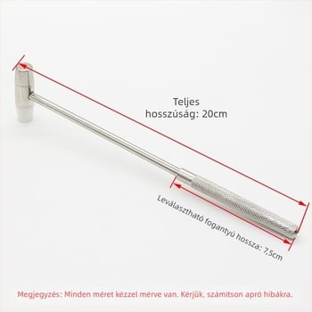 Asztali órajavító kalapács kettős fejjel és leválasztható nyéllel; fej anyaga: vas/bronz/plasztik; nyél anyaga: vas/bronz; óra javításához és precíziós eszközök telepítéséhez