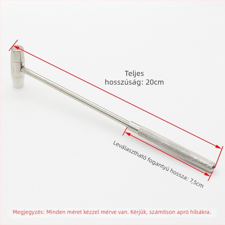 Asztali órajavító kalapács kettős fejjel és leválasztható nyéllel; fej anyaga: vas/bronz/plasztik; nyél anyaga: vas/bronz; óra javításához és precíziós eszközök telepítéséhez