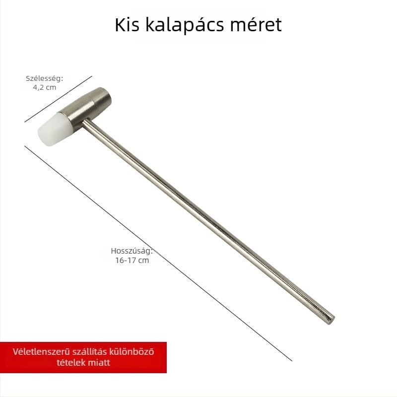 Asztali órajavító kalapács kettős fejjel és leválasztható nyéllel; fej anyaga: vas/bronz/plasztik; nyél anyaga: vas/bronz; óra javításához és precíziós eszközök telepítéséhez