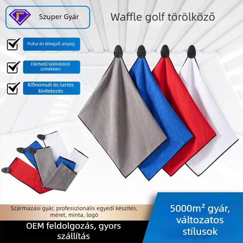 Golf törölköző mikroszálból, 400 gsm, kevert fonal, logó nyomtatás lehetséges, gyors száradás és kiváló nedvszívás