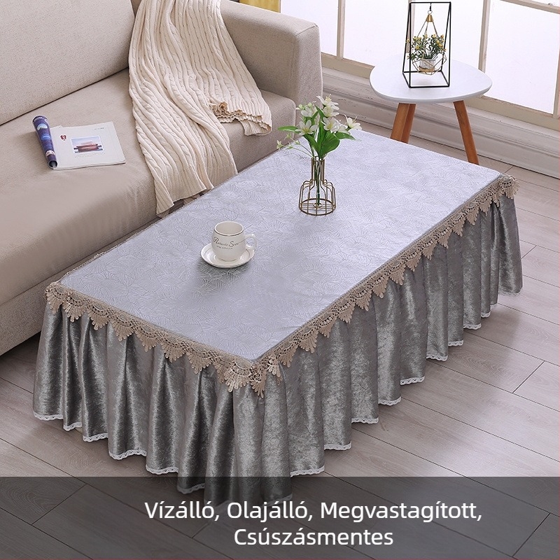 Kávéasztalhoz való asztalterítő, vízálló és olajálló, csúszásmentes, téglalap alakú, modern minimalist stílus, könnyed luxus