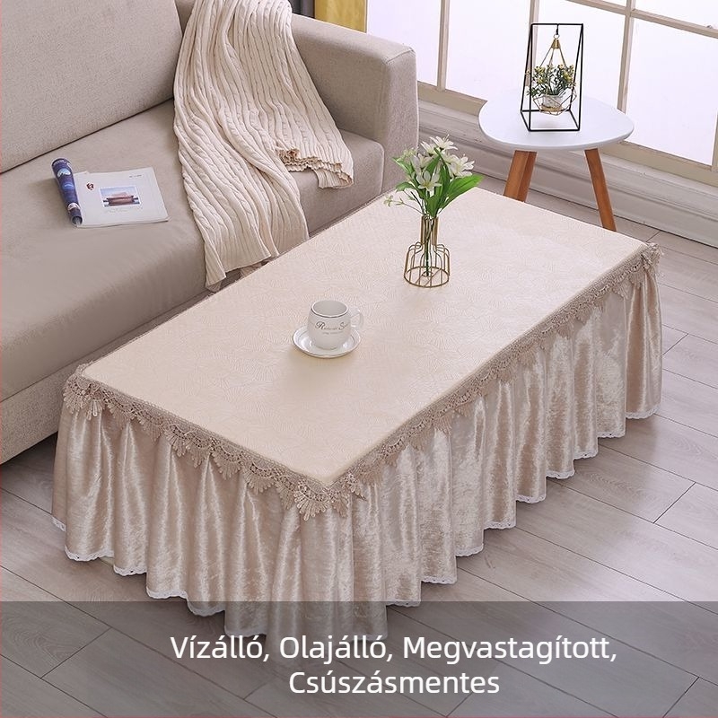 Kávéasztalhoz való asztalterítő, vízálló és olajálló, csúszásmentes, téglalap alakú, modern minimalist stílus, könnyed luxus