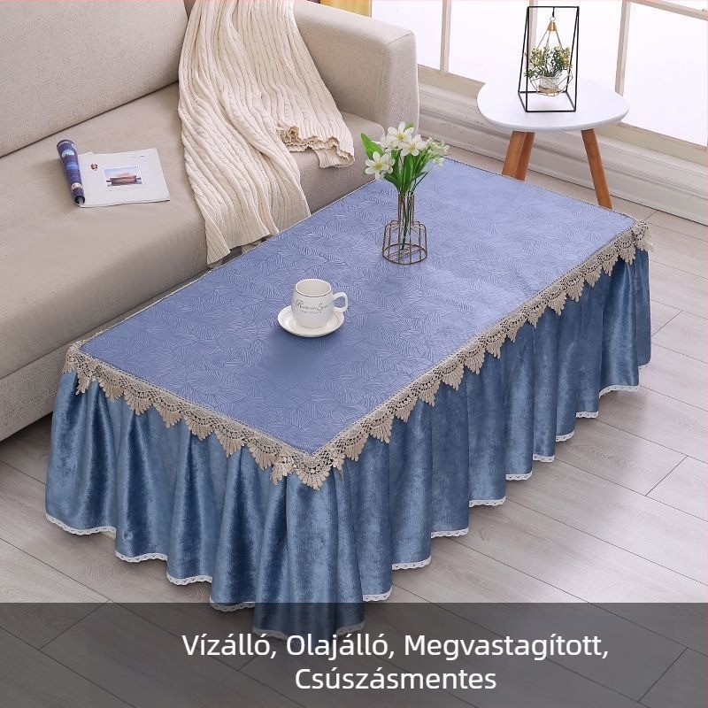 Kávéasztalhoz való asztalterítő, vízálló és olajálló, csúszásmentes, téglalap alakú, modern minimalist stílus, könnyed luxus