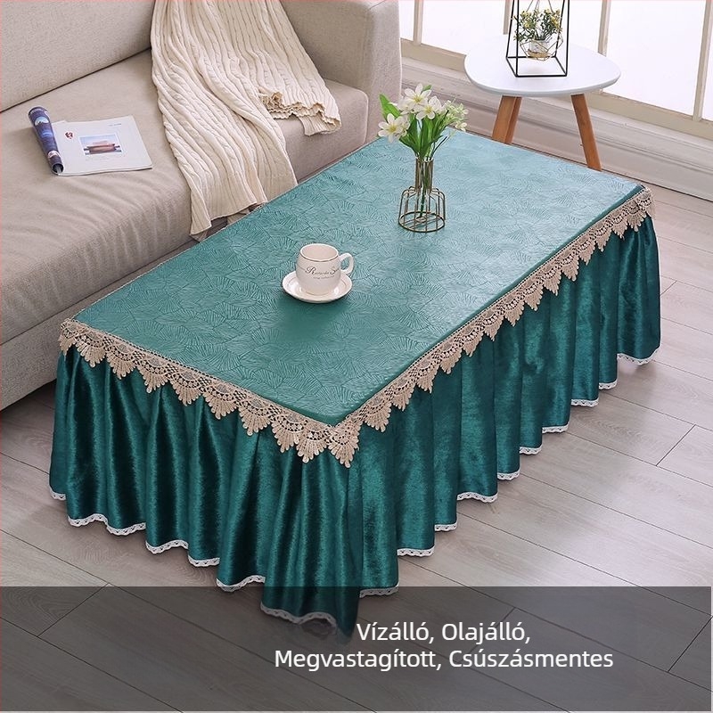 Kávéasztalhoz való asztalterítő, vízálló és olajálló, csúszásmentes, téglalap alakú, modern minimalist stílus, könnyed luxus