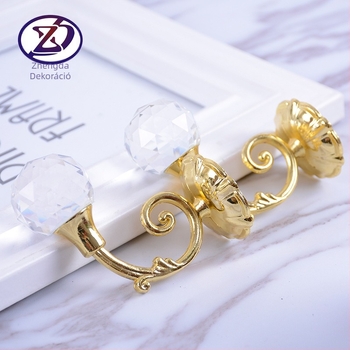 Függönyhorgok, Rattan Round Head Crystal Hook modell, Zn ötvözet anyag, világos luxus stílus, alkalmas függönyökhöz