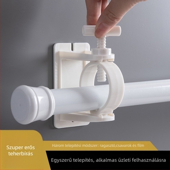 Teleszkópos függönyrúdtartó, ragasztóval rögzítve, fúrás nélkül, ABS anyag, modern minimalist stílus, szabadalmaztatott