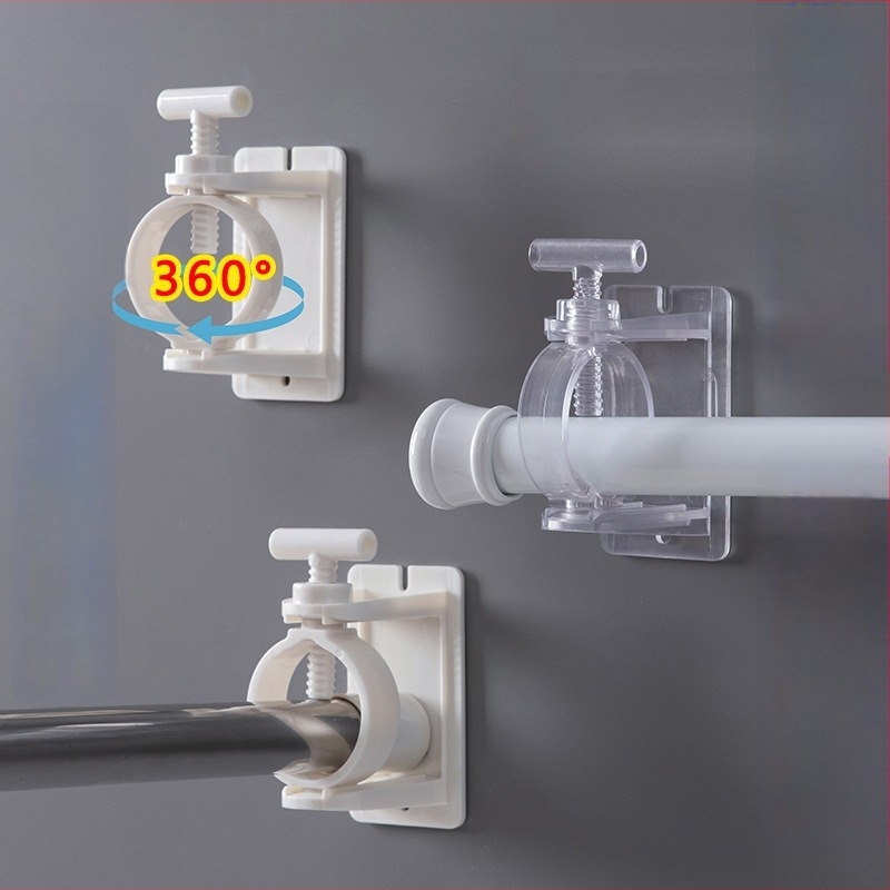 Teleszkópos függönyrúdtartó, ragasztóval rögzítve, fúrás nélkül, ABS anyag, modern minimalist stílus, szabadalmaztatott