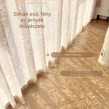 Francia stílusú jacquard függöny poliészterből, átlátszó, könnyed luxussal, nappali, hálószoba és étterem számára