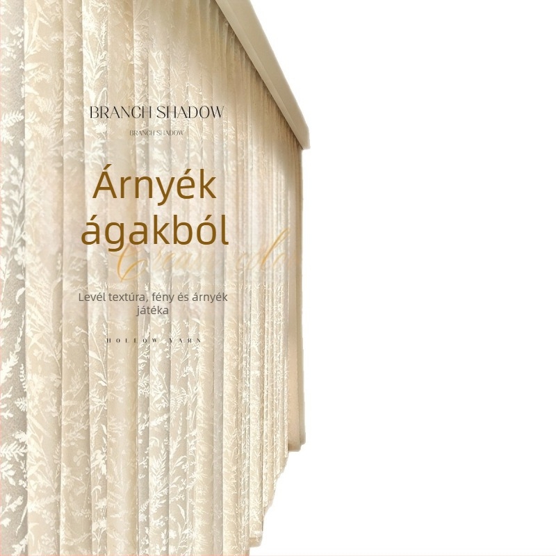 Francia stílusú jacquard függöny poliészterből, átlátszó, könnyed luxussal, nappali, hálószoba és étterem számára