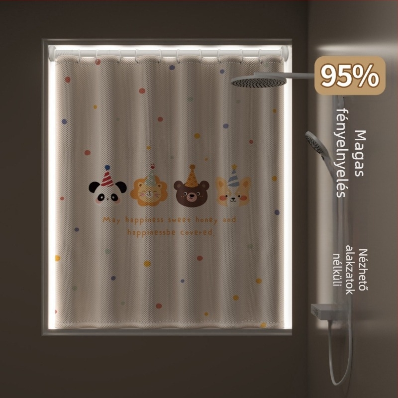 Poliészter zuhanyfüggöny, modern minimalista stílus, állati mintázat, testreszabható