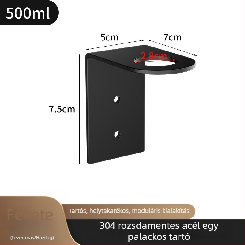 304 rozsdamentes acél üvegtartó, kézi nyomású működés, polírozott felület, modern stílus