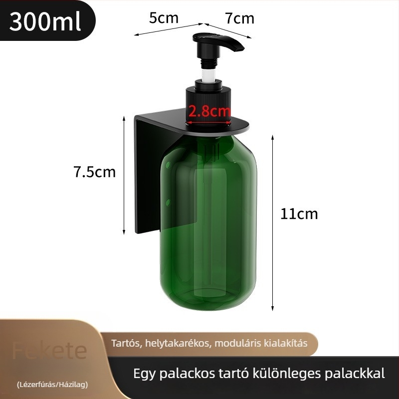 304 rozsdamentes acél üvegtartó, kézi nyomású működés, polírozott felület, modern stílus