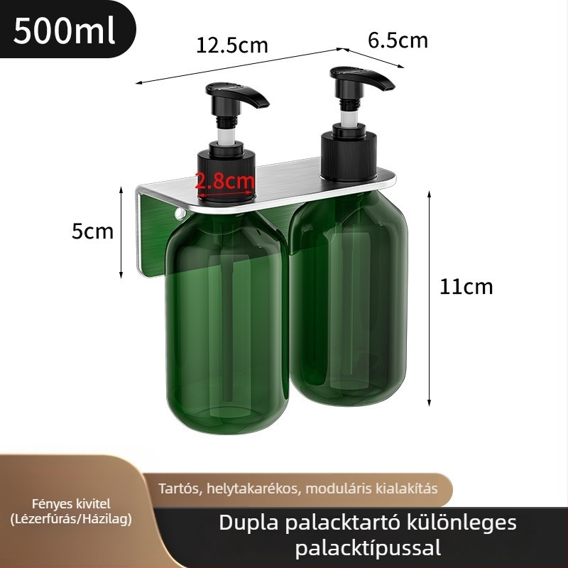 304 rozsdamentes acél üvegtartó, kézi nyomású működés, polírozott felület, modern stílus