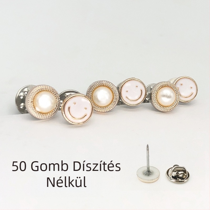Függönykapcsok – szeg nélkül, 50 db, fa, modern, letisztult stílus, gyöngyös díszítés