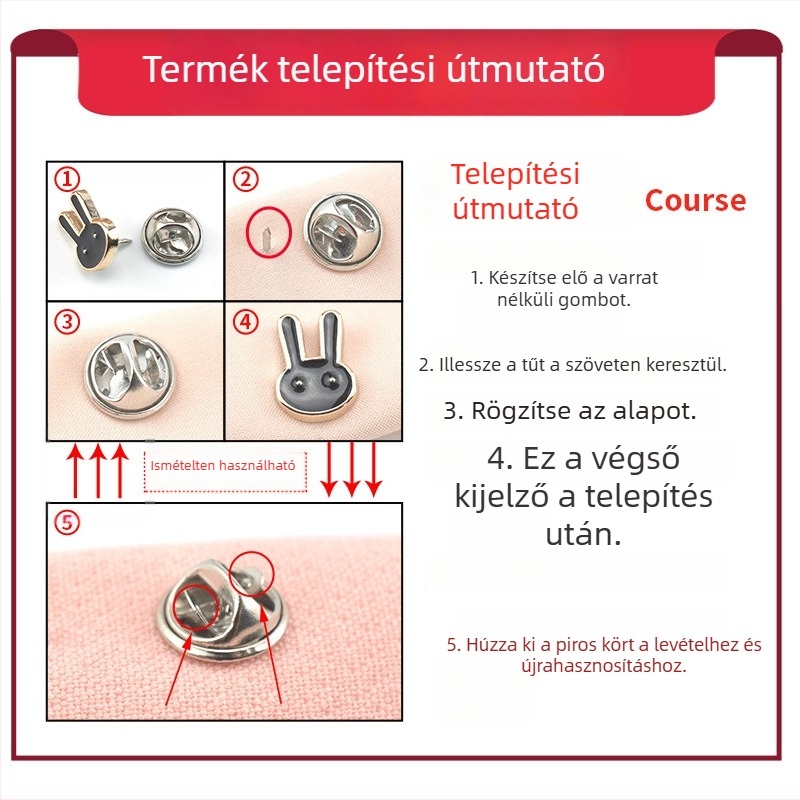 Függönykapcsok – szeg nélkül, 50 db, fa, modern, letisztult stílus, gyöngyös díszítés