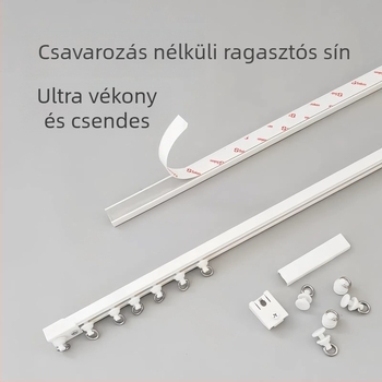 Függönypálya fúrás nélküli, öntapadós, csendes, ultra vékony vezető