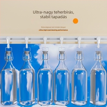 Függöny sín ragasztóval, modell 1, műanyag, Hook-stílus, egyvonalas sín, modern minimalizmus