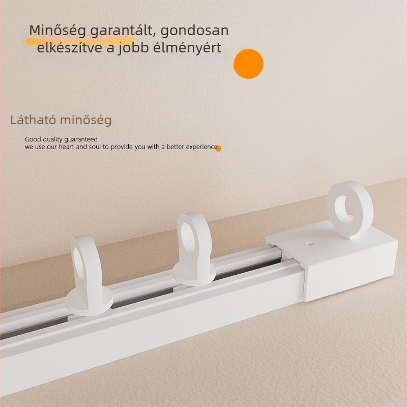 Függöny sín ragasztóval, modell 1, műanyag, Hook-stílus, egyvonalas sín, modern minimalizmus