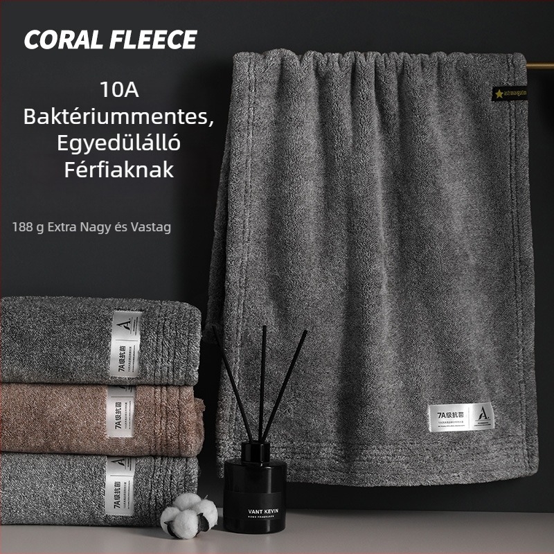 Feifei korall fleece törölköző, antibakteriális, 10A, 150d, 170–200 g, arc- és testtörölköző