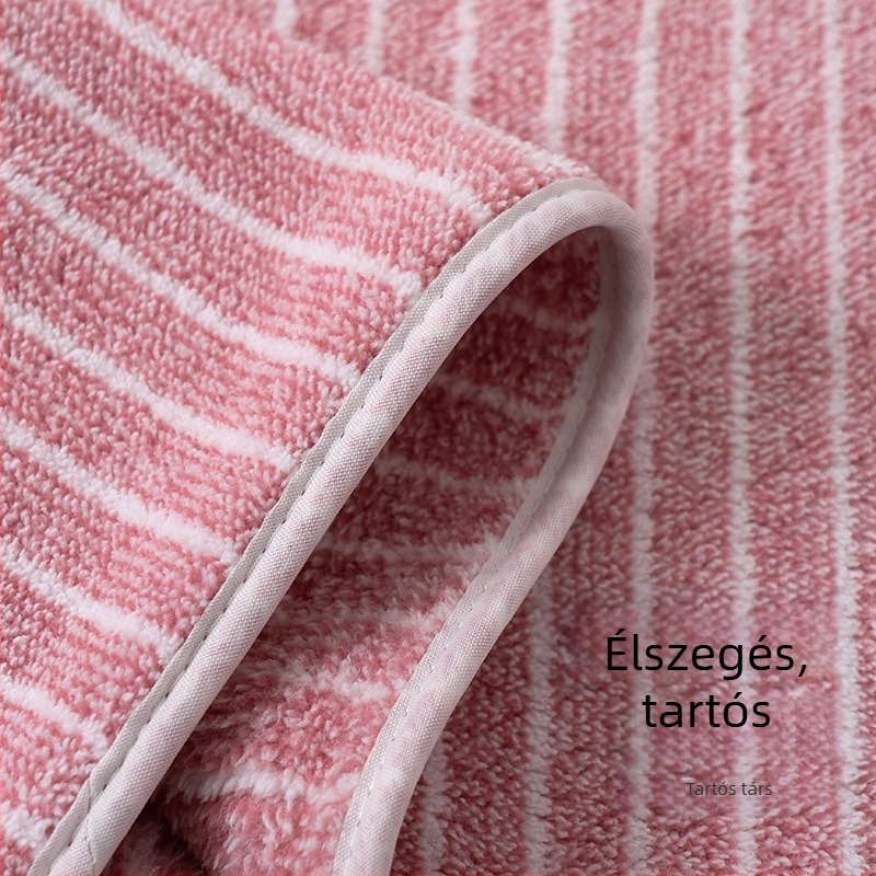 Szövött korall fleece törölköző fürdő- és strandoláshoz, vastag, puha és nedvszívó, csíkos párdesign, gyorsan szárad, otthoni használatra
