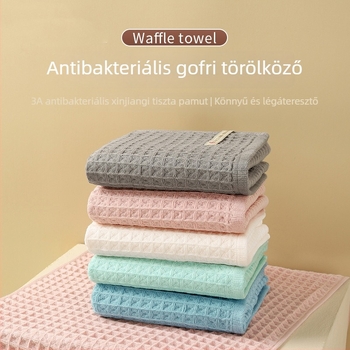 100% pamutból készült waffle-géz törölköző arcra, puha és nedvszívó
