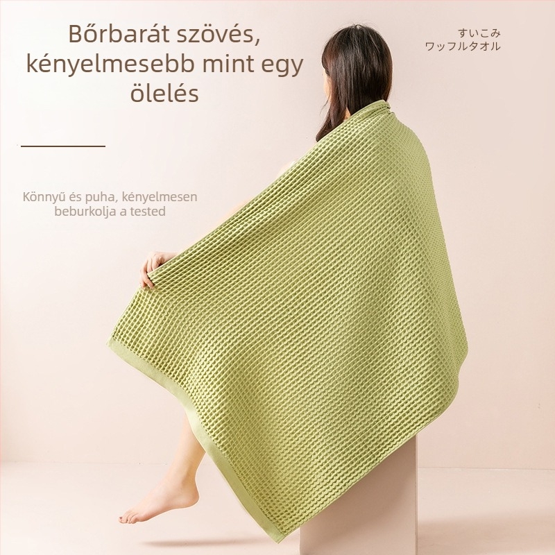 Vafeles fürdőlepedő – 100% pamut, szövetsúly 300–400 g, hímzés, 32S fonal, személyre szabás elérhető