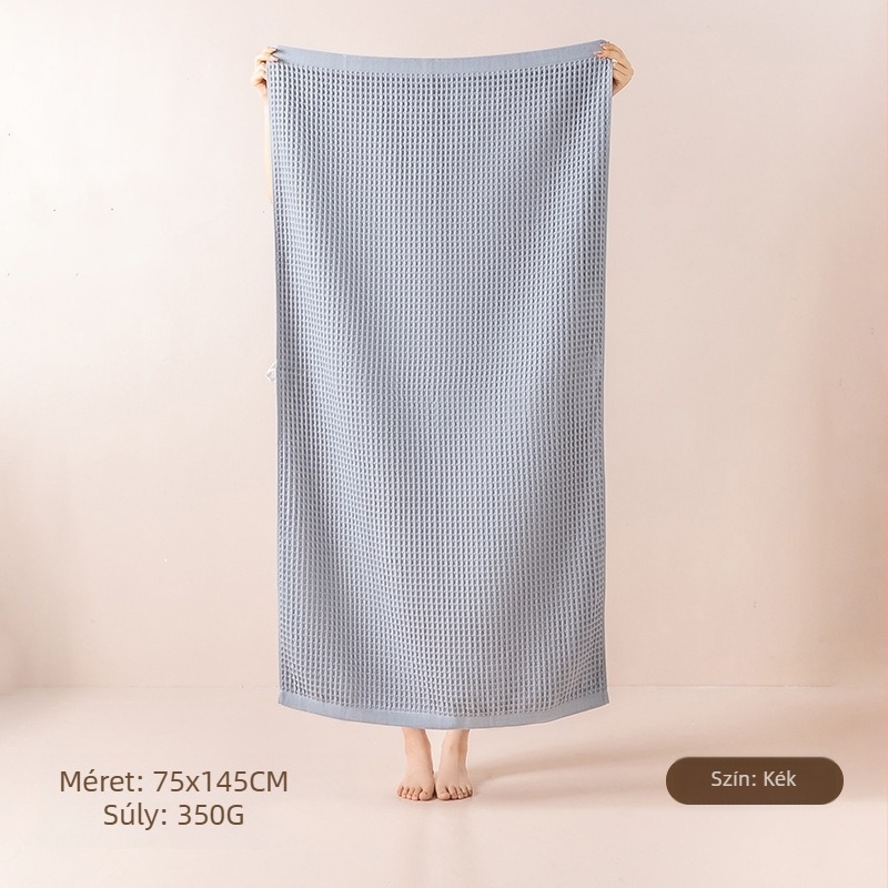 Vafeles fürdőlepedő – 100% pamut, szövetsúly 300–400 g, hímzés, 32S fonal, személyre szabás elérhető
