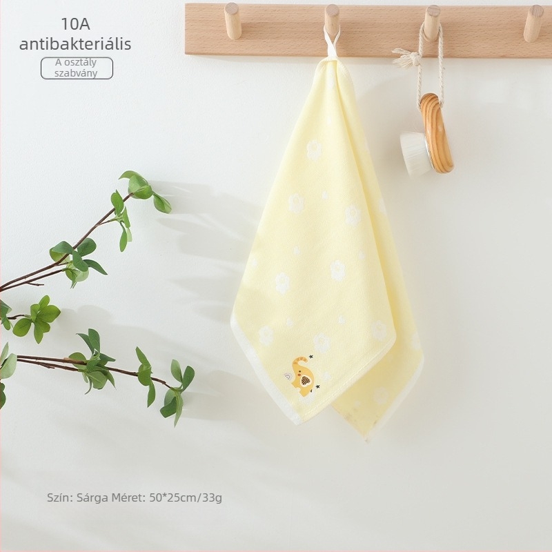 Baba törölköző bambuszrostból, 32s szál, jacquard/plain szövés, 50 g alatt, motívum: rajzfilmfigurák/állatmotívumok