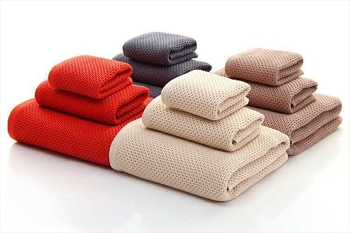 Méhszövésű törölköző készlet – pamut, 32S jacquard, vastított, testre szabható feldolgozás